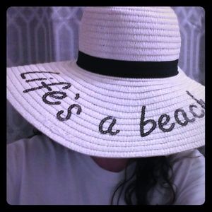 Floppy Beach Hat- "Life's a beach"